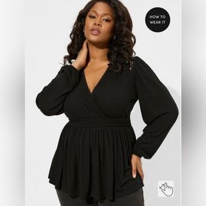 Torrid Size 4 Texture Jersey V-Neck - NWT